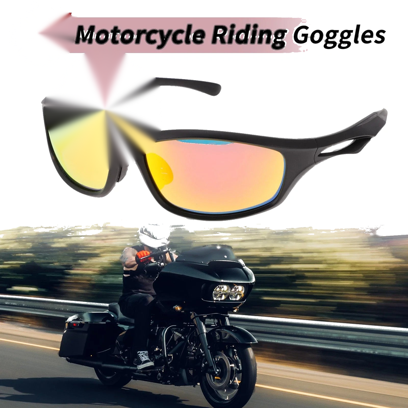 1 Pc Motorcycle Riding Goggles Red Lens Black Frame Tri-acetel Cellulose PC