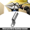 Motorcycle Mirror Handlebar Extender 10mm Aluminum Alloy Titanium Tone