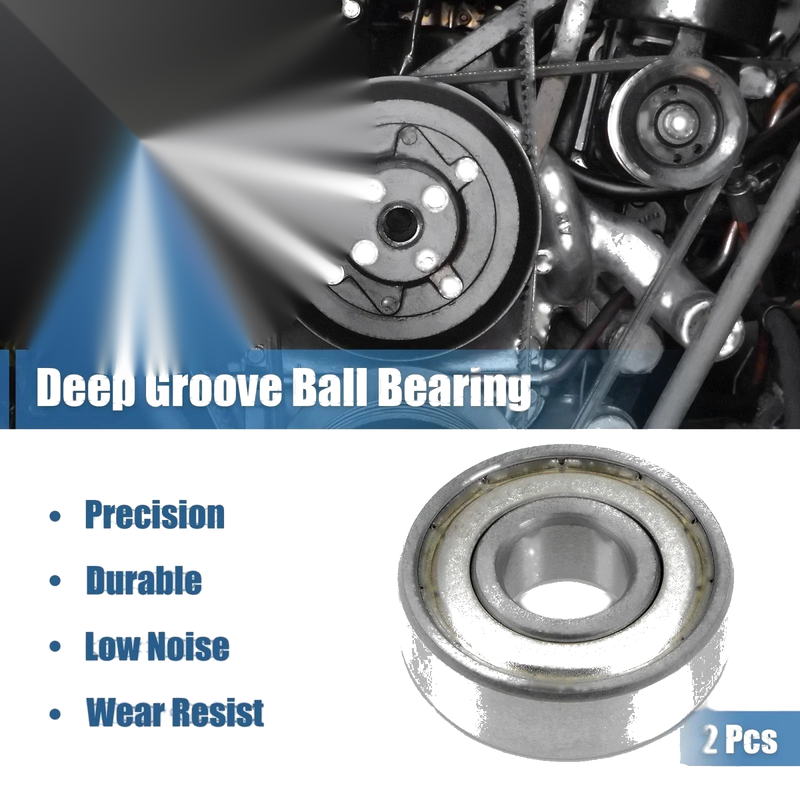 Deep Groove Ball Bearing 12x32x10mm Double Shielded Chrome Bearings 2pcs