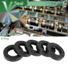 Oil Seal Rotary Shaft Seal NBR Rubber 20x34x7mm Black 5 Pcs