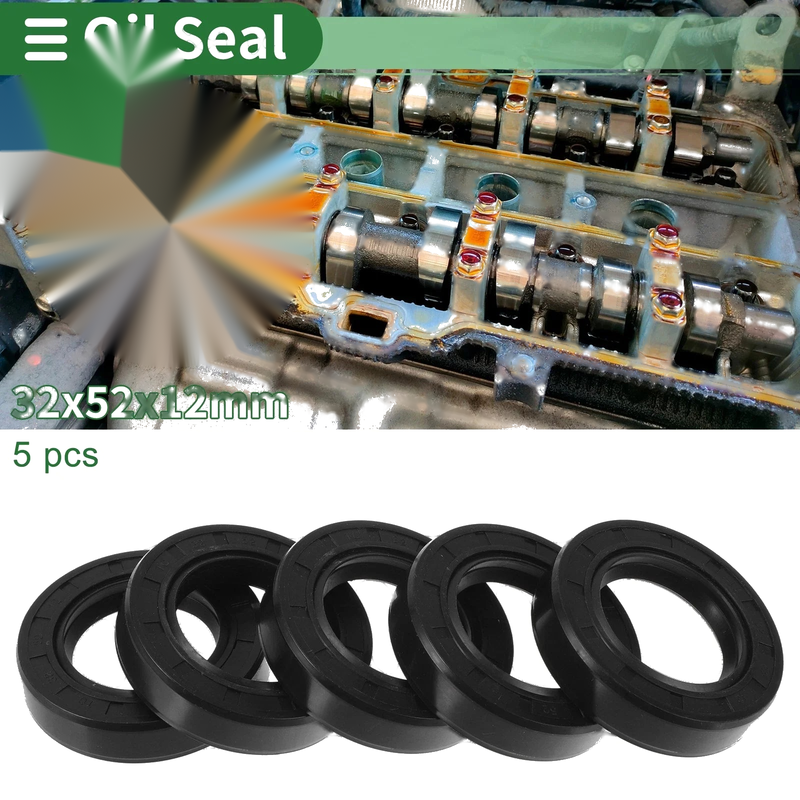 Oil Seal / 32x52x12mm / Rotary Shaft Seal NBR Rubber Black 5 Pcs