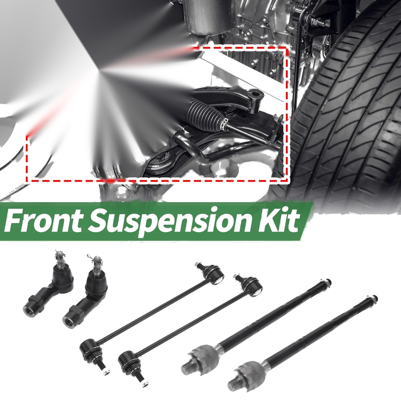 Dodge Dart 6 Pcs Front Suspension Kit Tie Rod Ends Sway Bar Link (2013-2016)