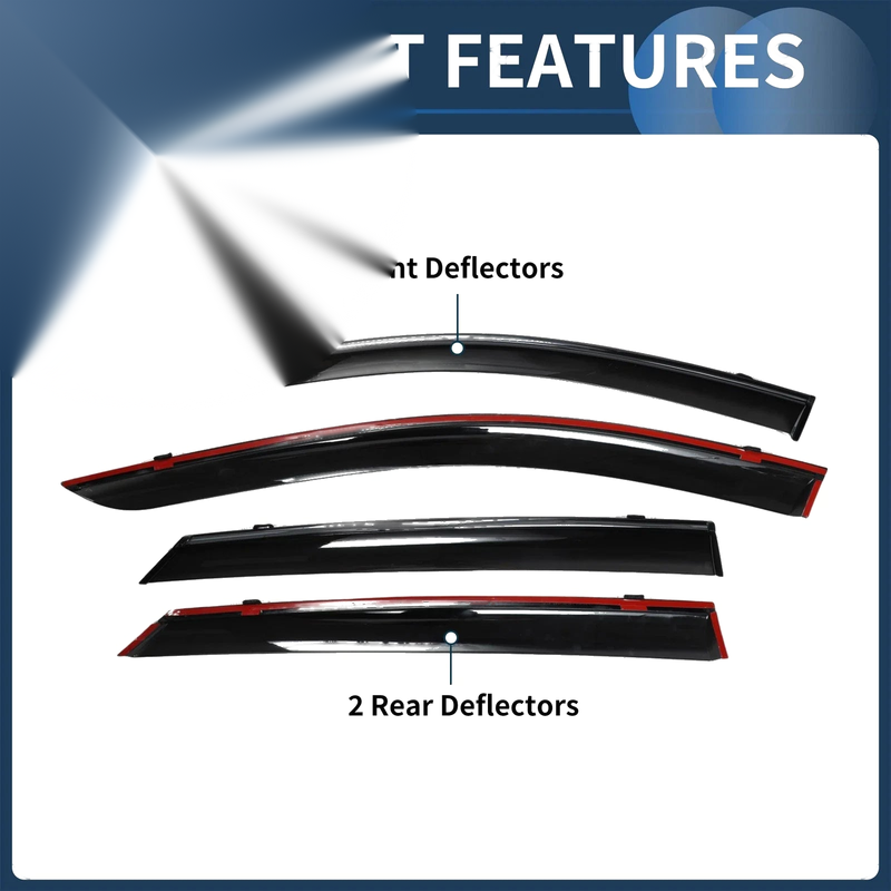 Hyundai Elantra 2021 Side Window Vent Visors Black Set Window Deflectors