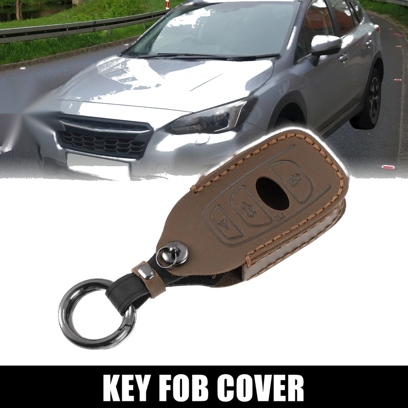 Subaru Ascent 4 x Button Key Fob Cover Case Faux Leather Brown (2019-2023)