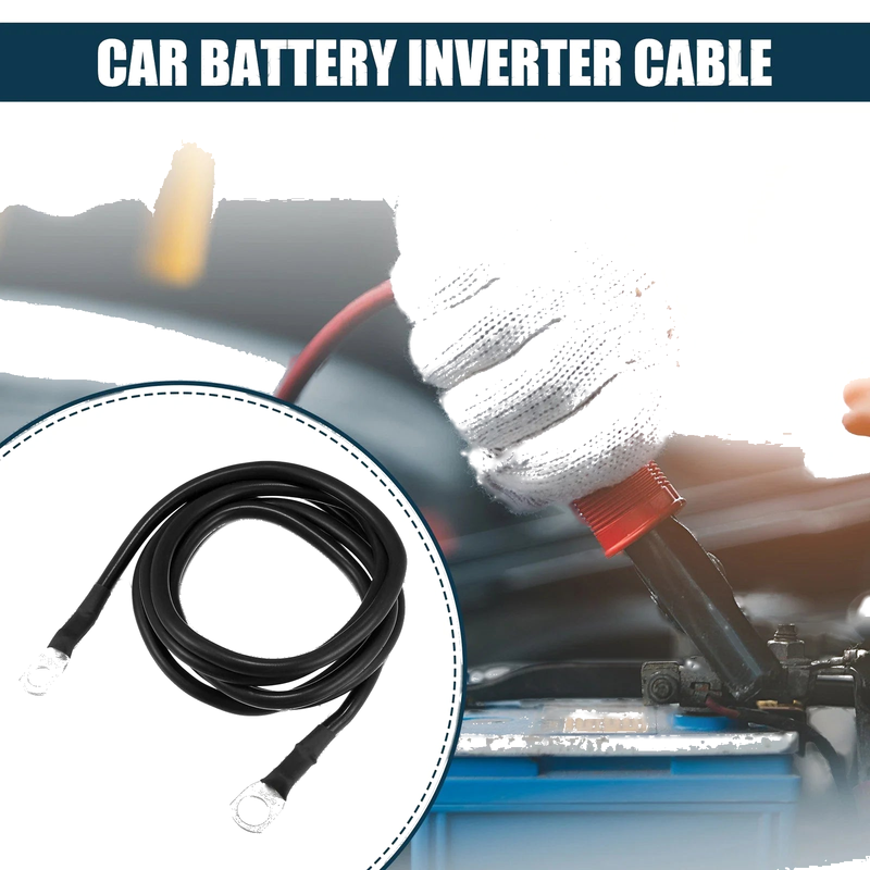 Car Make Model Cable 5/16-3/8 in 5 ft Inverter Battery Wire Black
