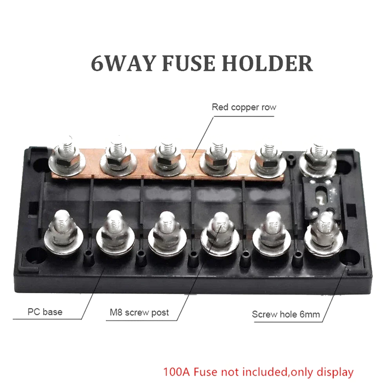 MEGA ANM Fuse 6 Way Circuit Automotive Boat Fuse Holder