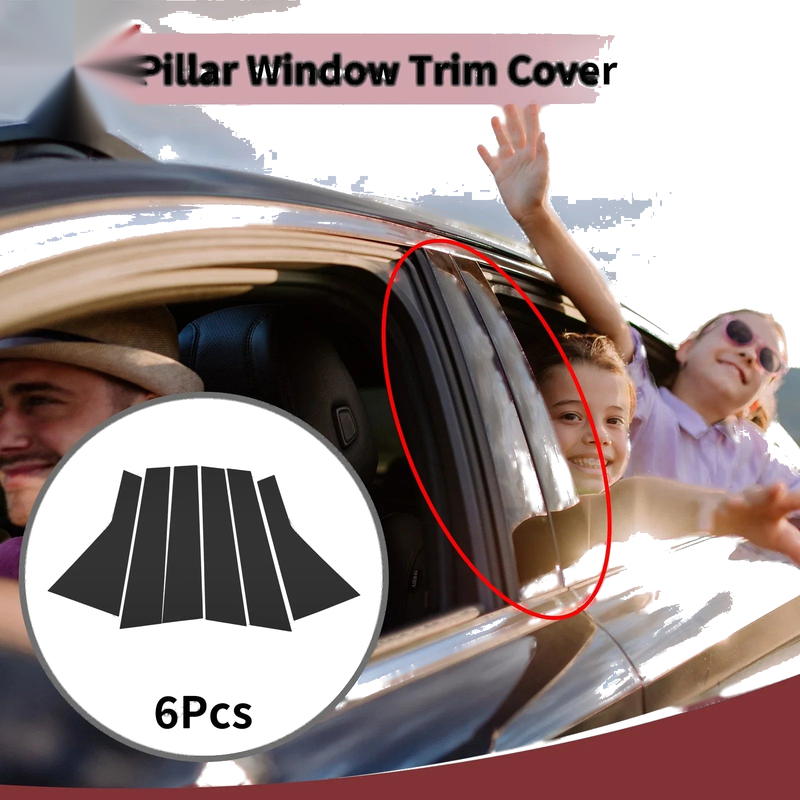 Nissan X-Trail / Rogue 2021-2022 Black Door Pillar Window Trim