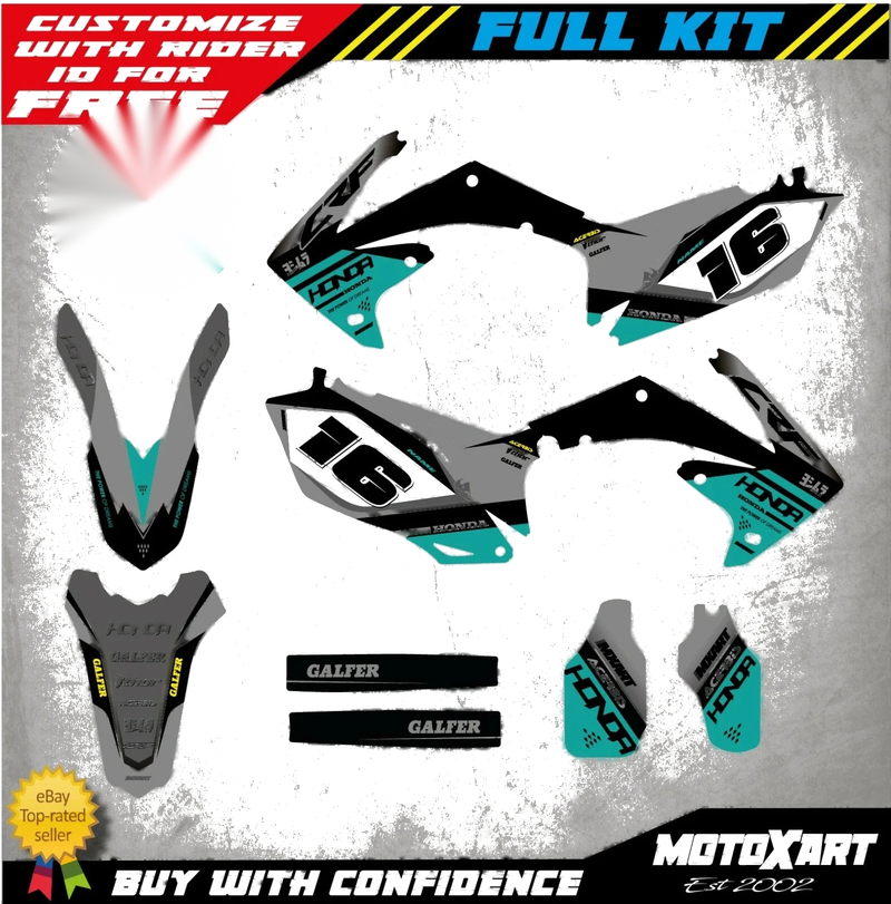 Honda CRF 250 (2010-2013) - STING TEAL Decals Full Custom Graphic Kit