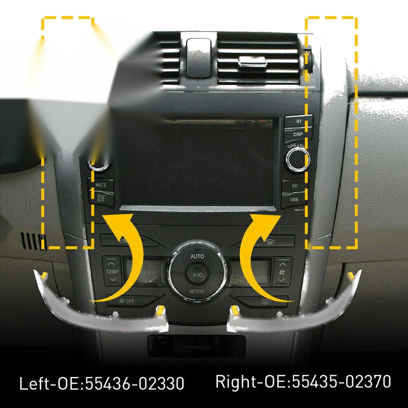 Toyota Corolla Left & Right Upper Side Dashboard Trim (2009-2013)