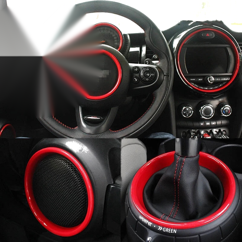BMW MINI Cooper F55 F56 11pcs Red Dashboard Ring Covers (2014-2023)