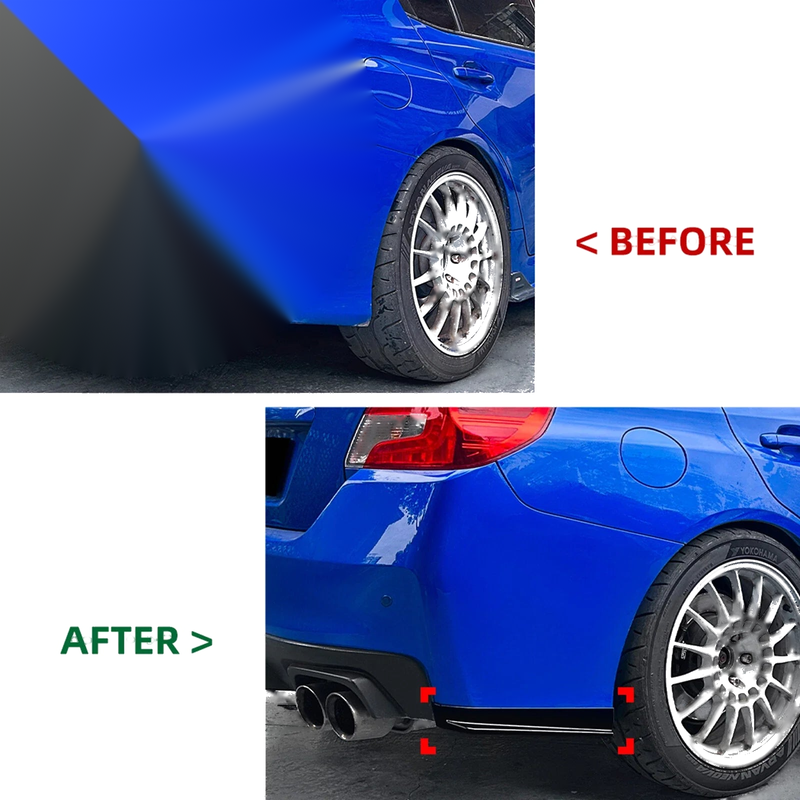 Subaru Impreza WRX STI 2 x Gloss Black Rear Bumper Side Covers (2015-2021)