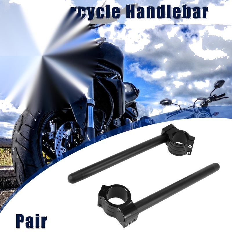 Universal 1 Pair / 41mm / Motorcycle Handlebar Clip Ons Black