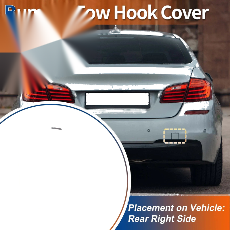 BMW 5 Series F10 Rear Bumper Pure White Tow Hook Cover