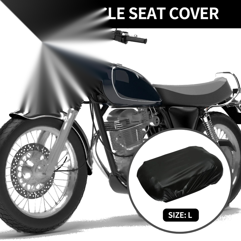Motorbike Cushion Waterproof Black L Size Universal Motorcycle Seat Cover