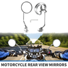 Motorcycle Rear View Mirror Round Shape Handlebar Mirror Chrome Silver Tone