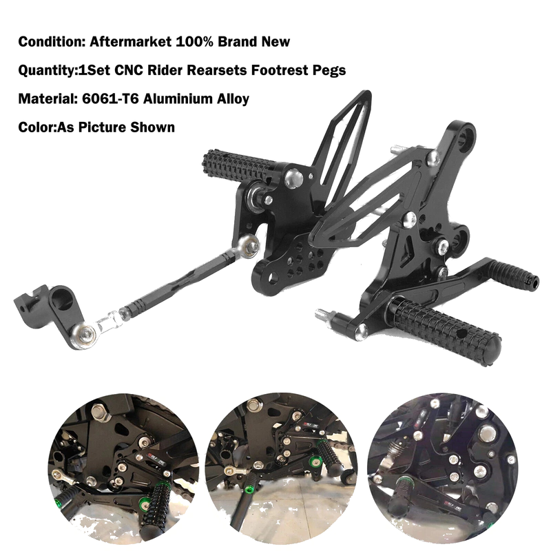 Kawasaki Z400 / Ninja 400 CNC Footrest System Black (2018-2022)