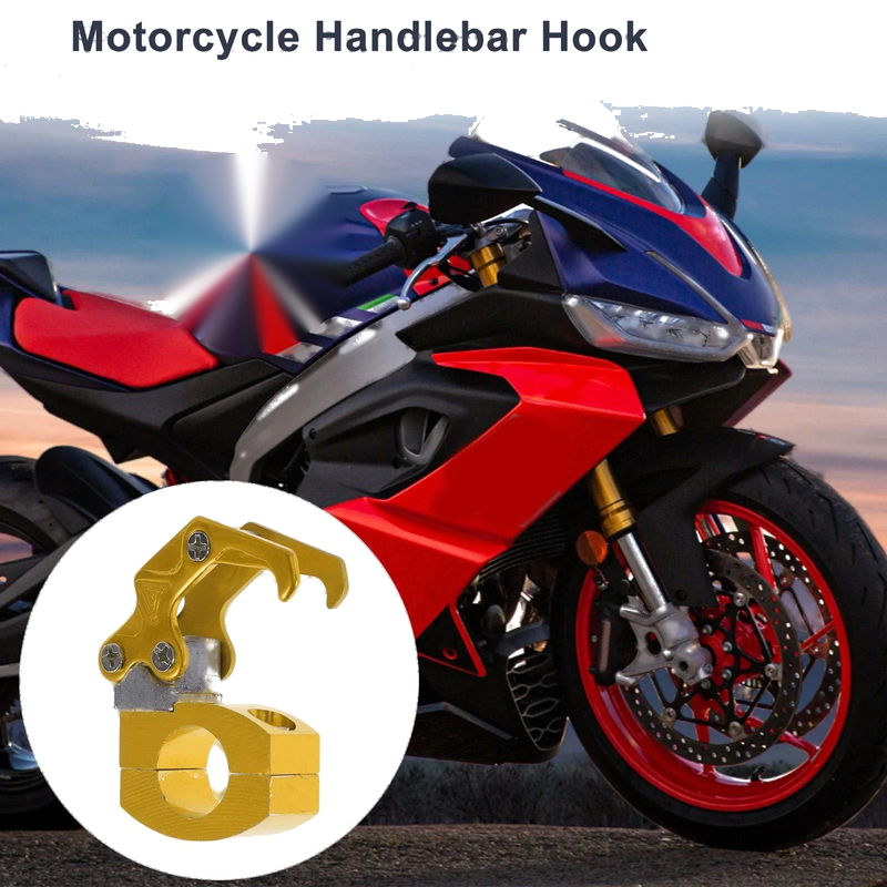 Make Model Square Fingerprint Motorcycle Hanging Hook 1 Pcs Gold Tone 72mm
