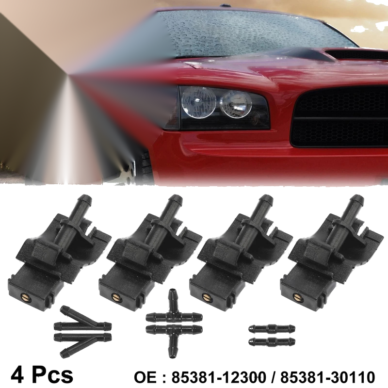 Toyota 4 x Front Windshield Washer Nozzle Single Hole
