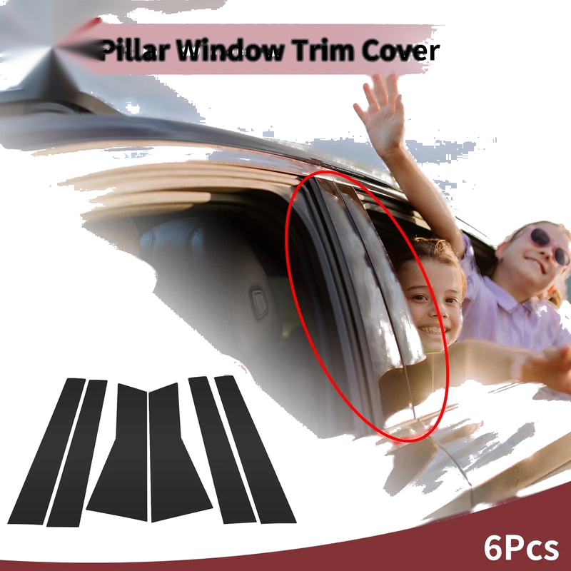 Acura MDX 6 x Car Door Pillar Window Trim Black (2007-2013)