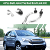 Honda Civic 4 Pcs Front Suspension Kit Outer Tie Rod Ends Lower Ball Joint (2006-2011)