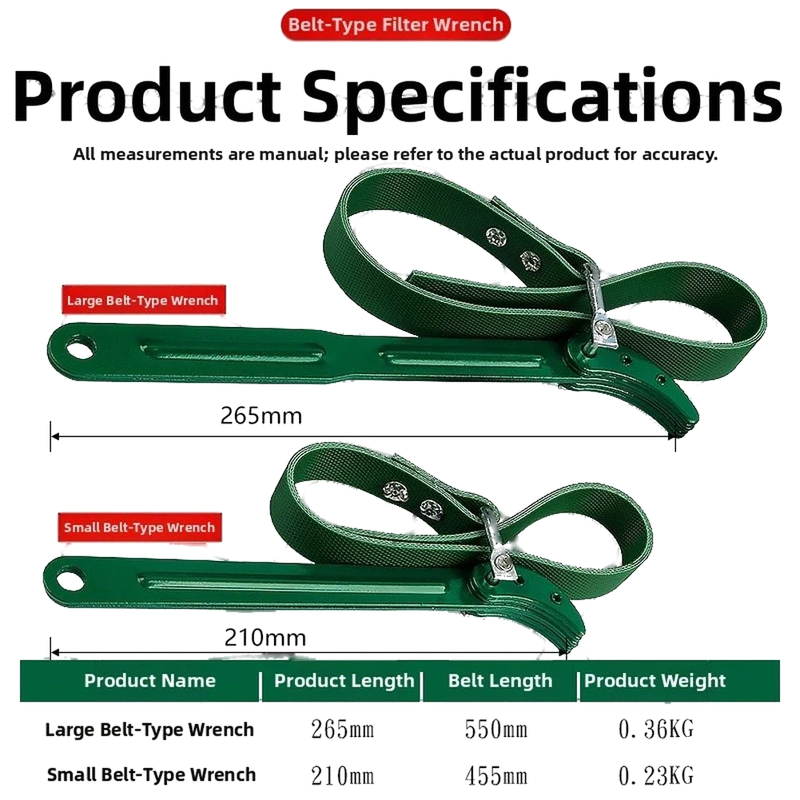 Secure Filter Removal Oil Filter Wrench with Strong Belt Mechanism