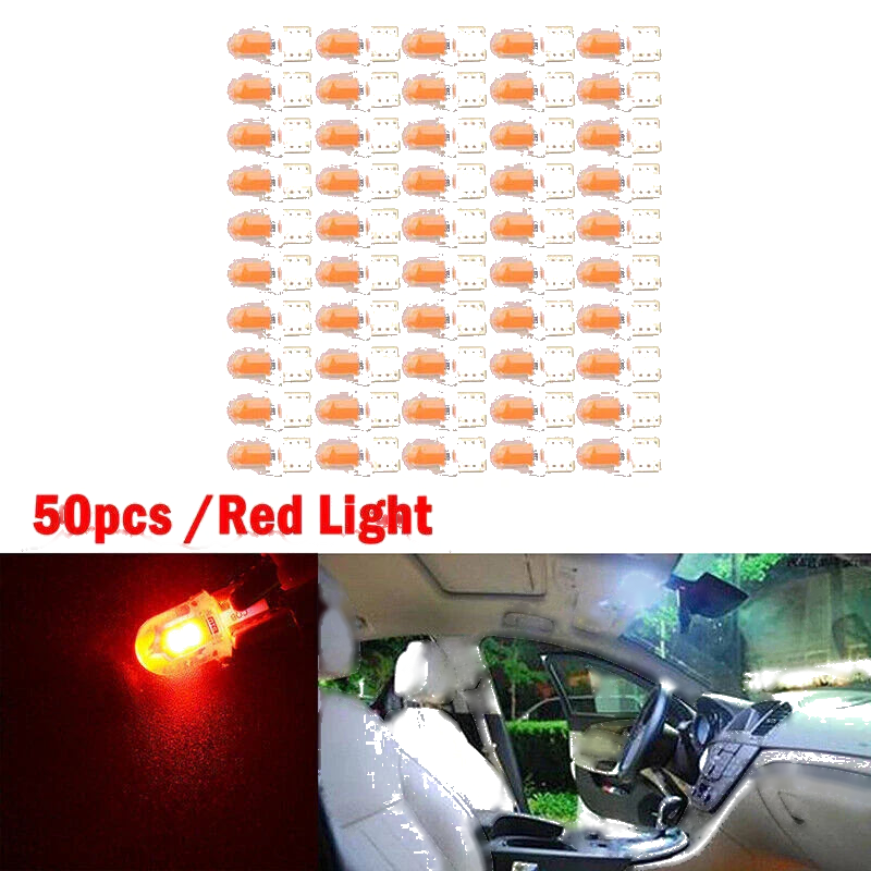 T10 194 168 W5W COB 4SMD LED CANBUS Bright Red License Light Bulb
