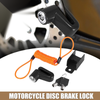 Universal Motorcycle Disc Brake Lock Black with Orange Rope Set