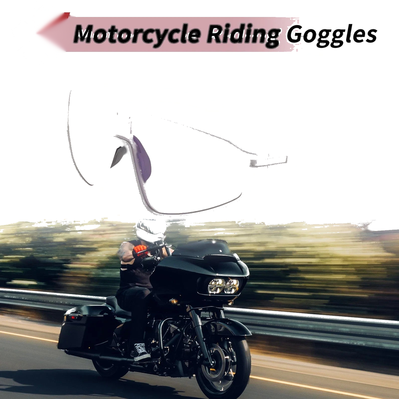 1 Pc Motorcycle Riding Goggles Gray Lens White Frame PC Cycling Sunglasses