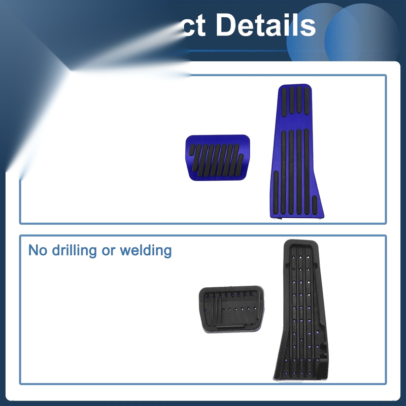 Automatic Foot Accelerator Pedal Covers Aluminum Alloy Blue