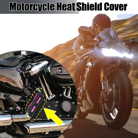 Universal Motorcycle Rose Red Heat Shield Exhaust Pipe Protector