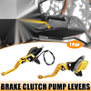 Pair Brake Clutch Pump Lever 7/8" 22mm Motorcycle Handlebar Gold Tone