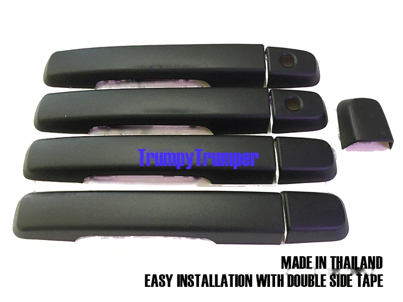 Isuzu D-Max MU-X Matte Black 4 Door Handle Cover Trim (2012-2019)