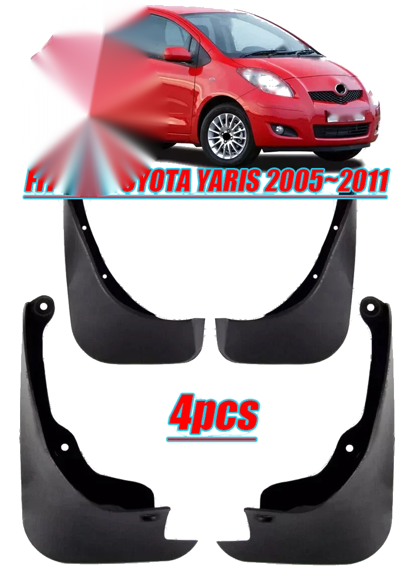Toyota Yaris 4x Front Rear Splash Guards Mud Flaps Fender ABS (2005–2011)