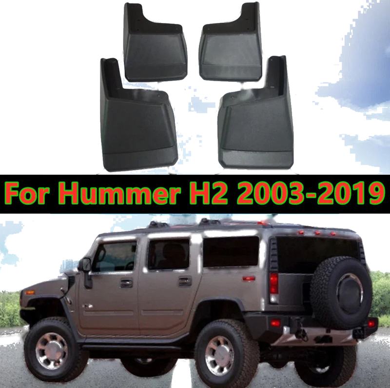 Hummer H2 4X Front/Rear Mud Flaps Splash Guard Mudguard Fender (2003–2019)