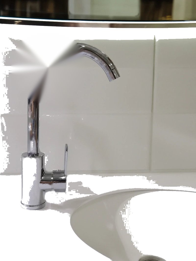 ABS Plastics Kitchen Faucet Sink Mixer Sprayer Single Handle w/Hoses Hot/Cold