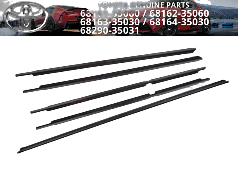 TOYOTA 4RUNNER Door Belt Molding Weatherstrip Front Rear 5 (2003–2009)
