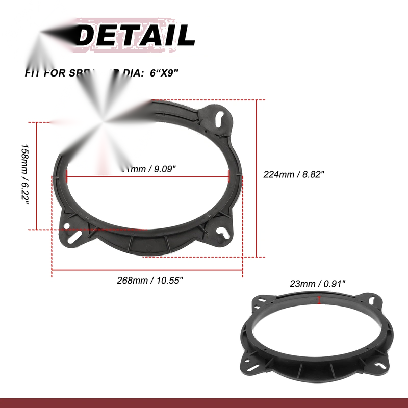 Toyota Tundra (2007-2021) - 2 Pcs Speaker Spacer Ring Adaptor 6"x9"