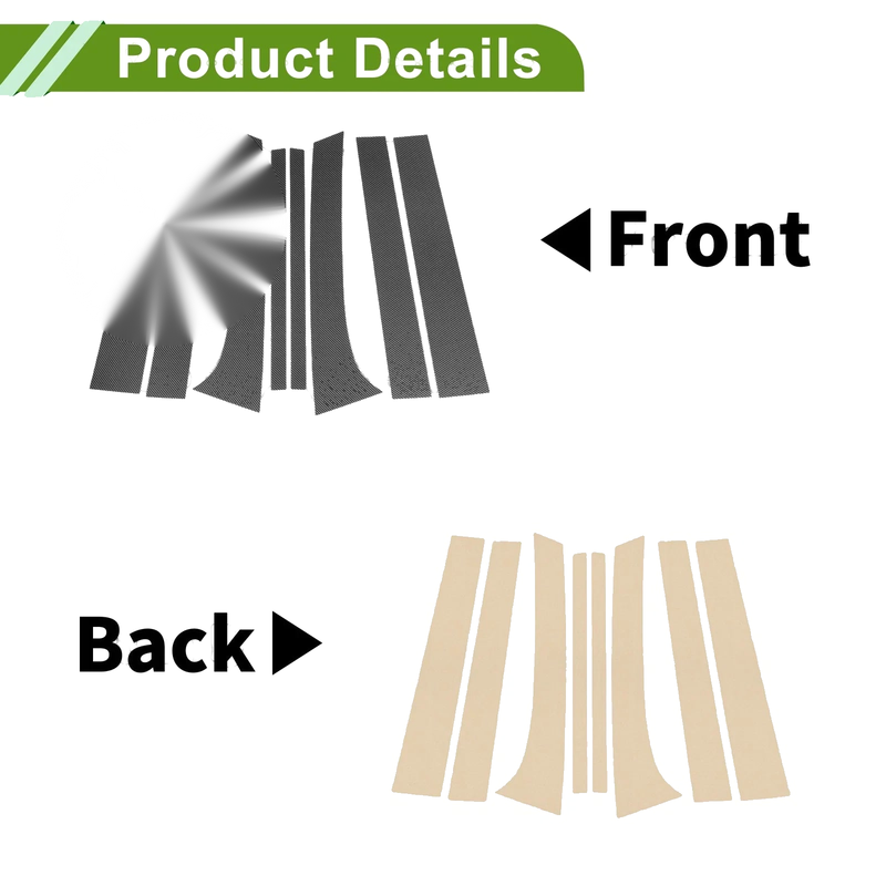 Chevy Trailblazer (2002-2009) Carbon Fiber 8 x Pillar Window Trim