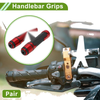 Motorcycle 7/8" 22mm Hand Grips Cover Aluminum Alloy Red Rhombus