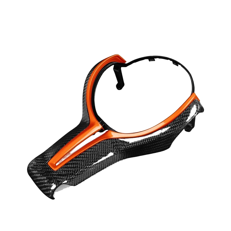BMW M2 M3 M4 M6 Orange Carbon Fiber Steering Wheel Cover (2014-2023)