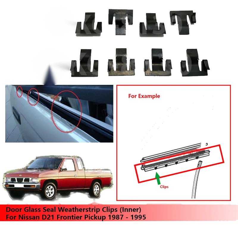 Nissan D21 10 x Door Glass Seal Clips (1987-1995)