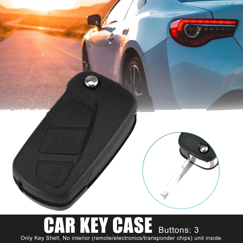 Ford Ka 3 x Key Fob Remote Control Case Shell Black (2008-2016)