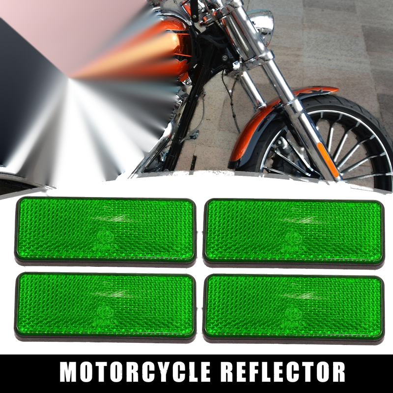 Reflector / 4pcs 87mm / Rectangular Reflective Warning Reflector Motorcycle