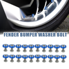 Motorcycle Car 20pcs Blue M6 Fender Bumper Washer Bolt Nuts Fastener