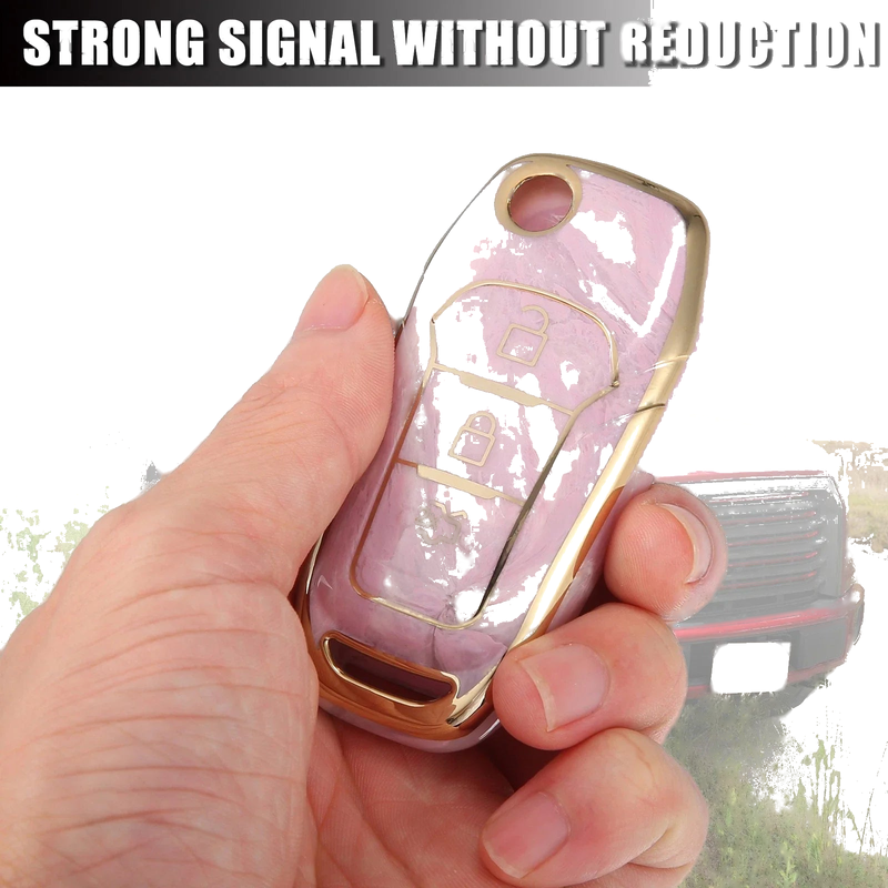 Ford F150 Key Fob Remote Control Cover 3 x Button TPU Shell Pink (2015-2018)