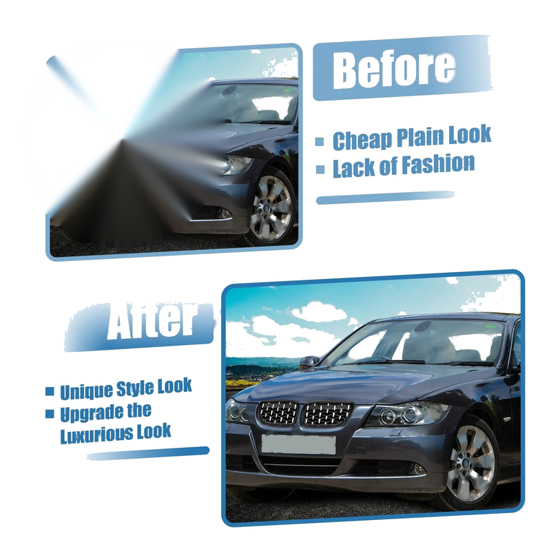BMW 335d 328i 335i xDrive Silver Tone Pair Front Hood Bumper Grille