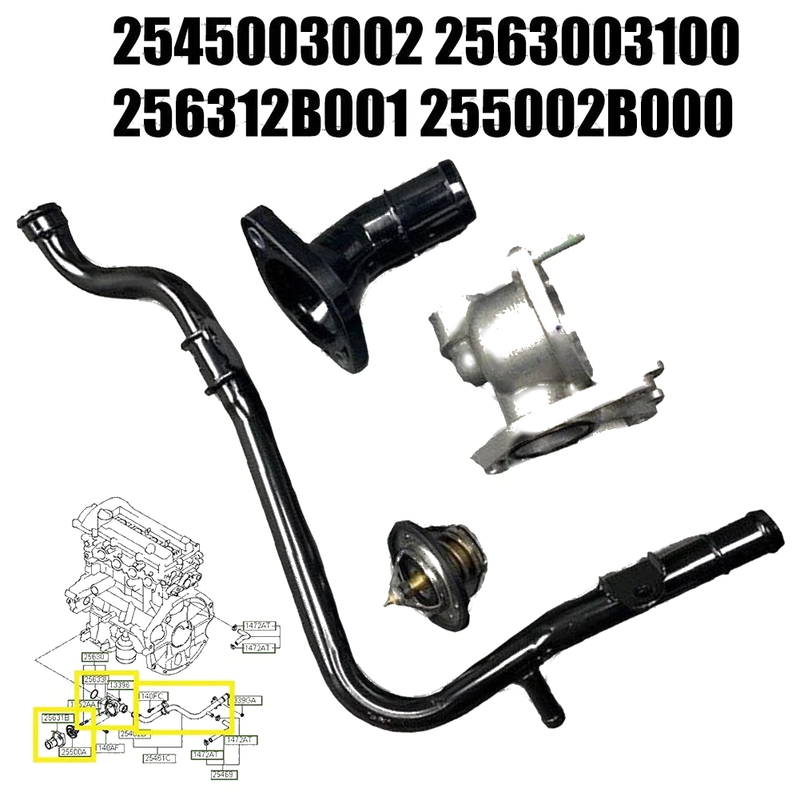 Hyundai i10 / Hyundai i20 Thermostat Housing & Coolant Pipe