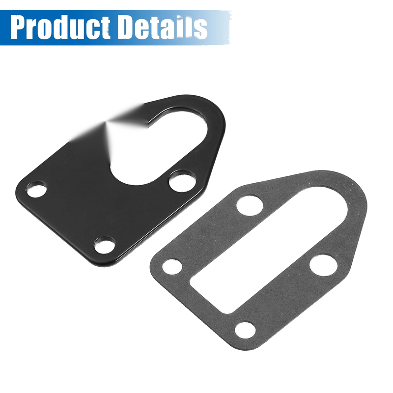 Chevy SBC 283 327 Engine Black Set Fuel Pump Mounting Plate with Gasket