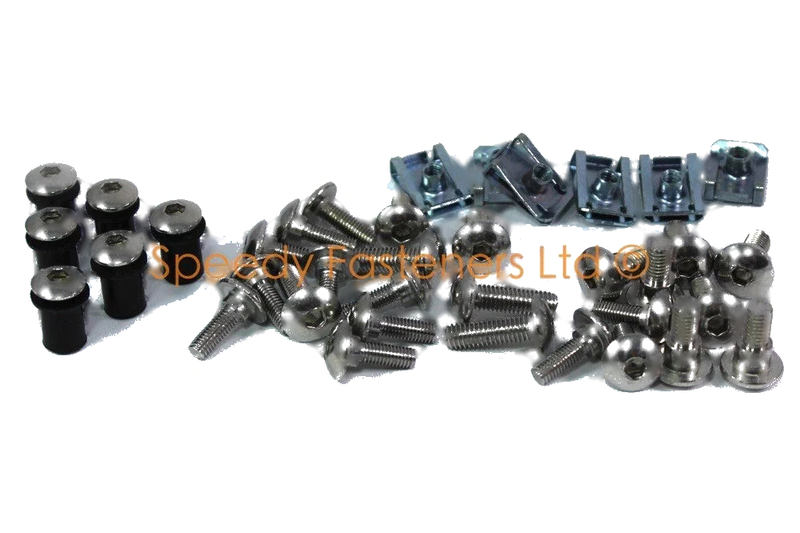 Honda CBF125 Edelstahl Verkleidung & Frontscheibe Schrauben Bolzen & Clips