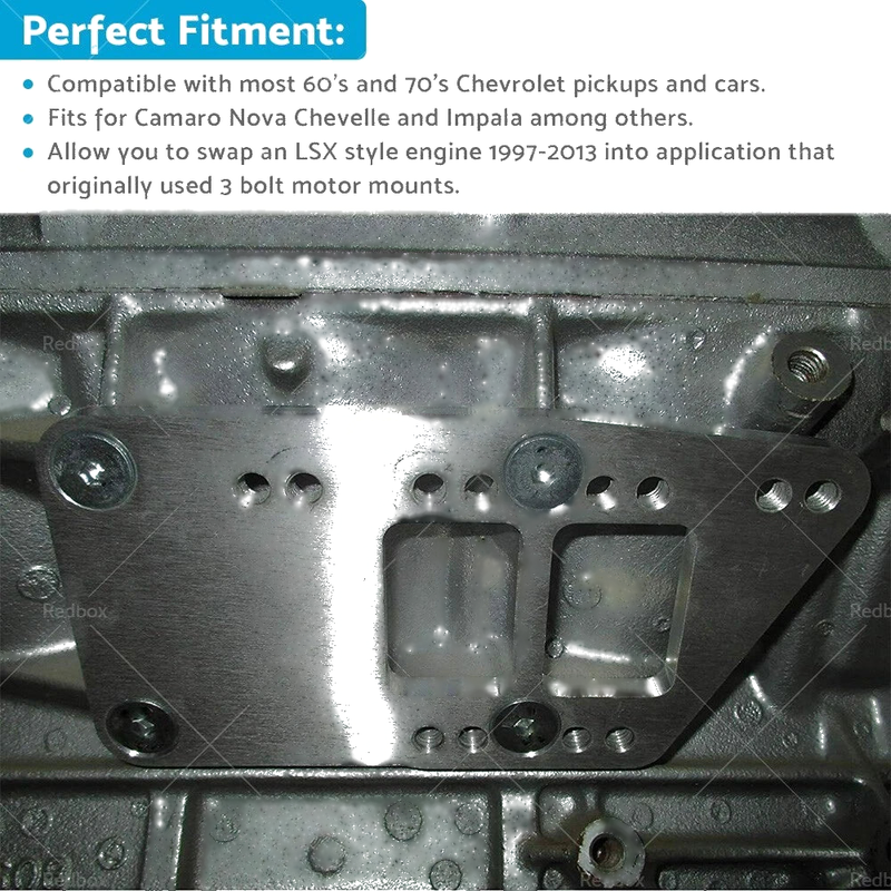 Chevy SBC LS Engine Conversion Motor Mount Adapter Plates